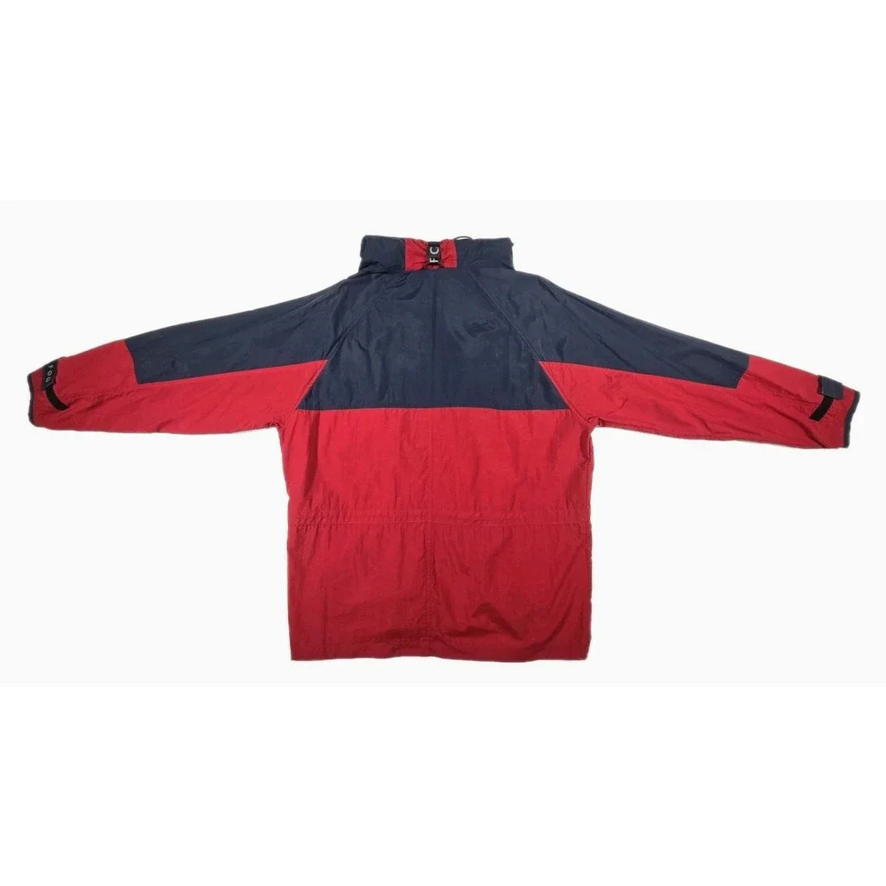 FOG By London Fog Men's Hooded Windbreaker Red Blue Zip Up Jacket Size Large